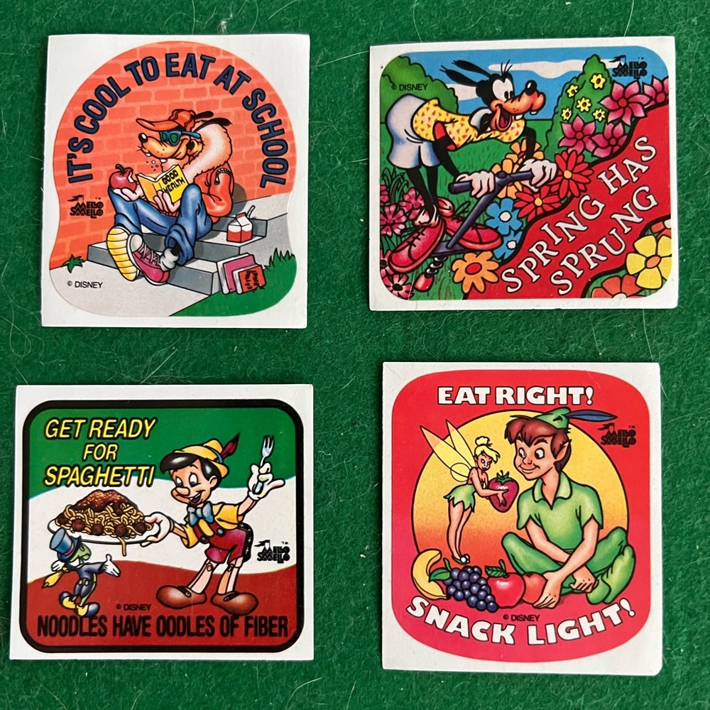 Vintage Mello Smello Scratch and Sniff Disney Stickers,collector’s series